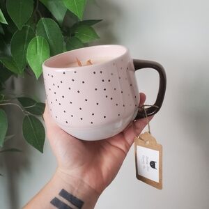 Hand Poured Coffee Bean Scented Candle Large Floral Mug